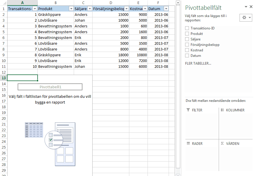 Excel pivottabell 7