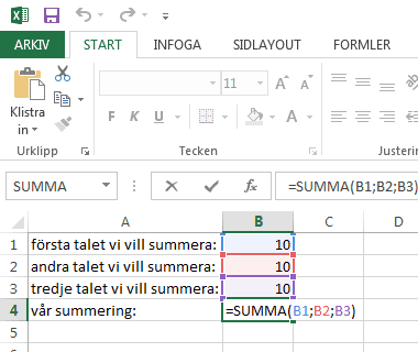 Excel summa 1