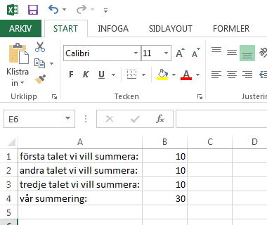Excel summa 2