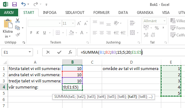 Excel summa 7