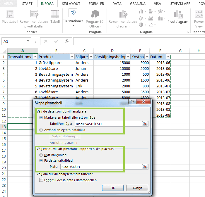 Excel pivot table 6